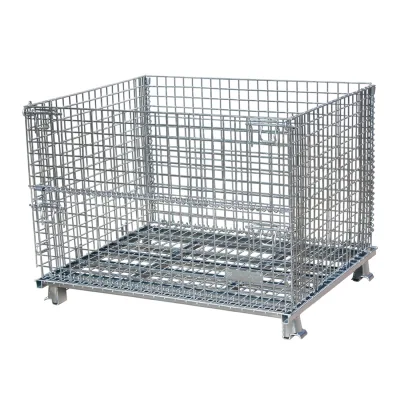 High Quality Warehouse Roll Mesh Small Steel Cage Galvanized Folding Metal Wire Mesh Storage Containers