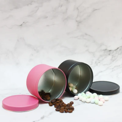 Custom Printing Empty Aluminium Jar Food Grade Metal Packaging Containe Tin Can Small Round Scented Candle Tin with Lid