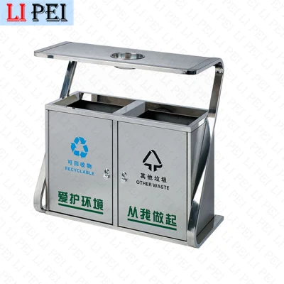 Smart Large Metal Restaurant Stainless Steel Garbage Can for Stand