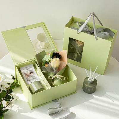 Printed Custom Design Luxury Magnetic Flower Perfume Aroma Cardboard Packing Paper Packaging Gift Box with Logo
