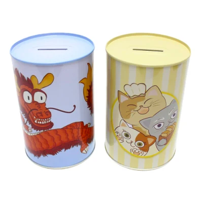 Factory Custom Tinplate Unopenable Piggy Bank Kids ATM Metal Money Box Packaging Non-Stainless Steel Coin Tin Can