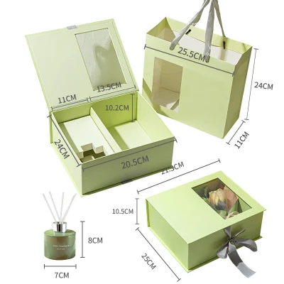 Printed Custom Design Luxury Magnetic Flower Perfume Aroma Cardboard Packing Paper Packaging Gift Box with Logo