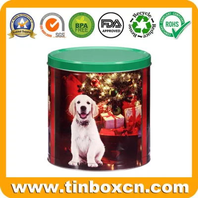 Round Metal Tin Food Packaging for Chocolate Candy Biscuit Cookies
