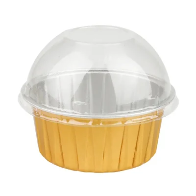 125ml Aluminum Tin Foil Baking Cup Round Cheese Cake Packaging Box Mousse Barbecue
