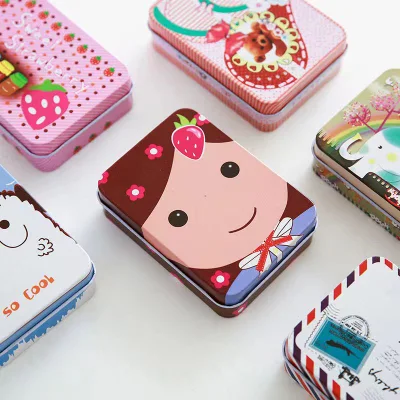 Rectangular Tin Box Empty Tin Box Containers Portable Tea Storage Container with Lid Home Storage Box for Tea Candy