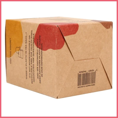 Prefold Custom Printed Brown Kraft Bamboo Pulp Paper Waste Bag Tea Coffee Cosmetic Soap Cooking Utensil Sponge Clothes Product Gift Packing Packaging Carton Box