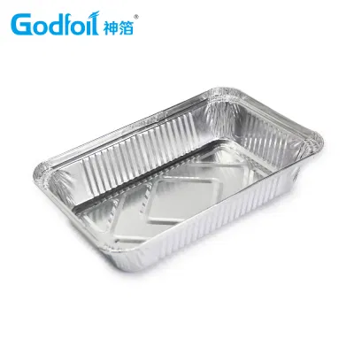 Rectangular Disposable Takeout Tin Foil Box Foil Tray Food Packaging Aluminum Foil Container with Lid