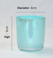 New Design Scent Glass Candle Containers with Metal Lid