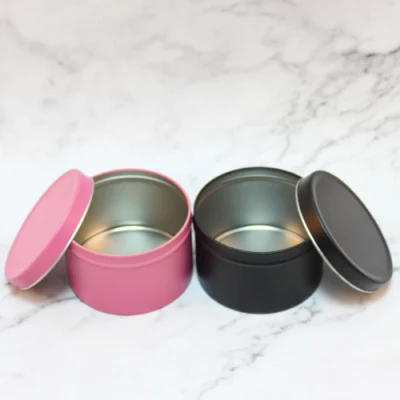 Custom Printing Empty Aluminium Jar Food Grade Metal Packaging Containe Tin Can Small Round Scented Candle Tin with Lid