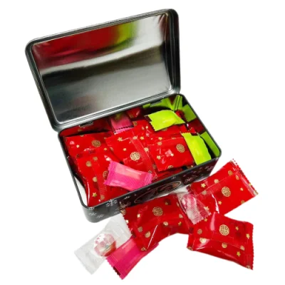 Factory Custom Logo Tinplate Container Rectangle Hinged Metal Can Cookie Candy Tin Box for Gift Christmas