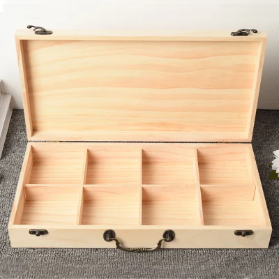 Pine/Paulownia Wood/Wooden Packing Souvenir/Gifts/Jewelry Attache Case/Box with Metal Handle