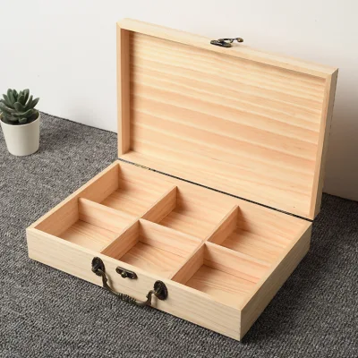  Pine/Paulownia Wood/Wooden Packing Souvenir/Gifts/Jewelry Attache Case/Box with Metal Handle