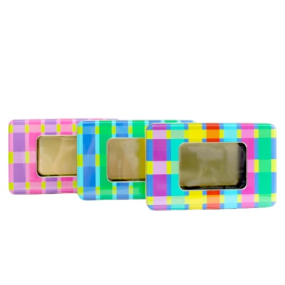  Factory Custom Decorative Tinplate Packaging Rectangle Vintage Metal Can Food Grade Tin Box with Window for Cookie