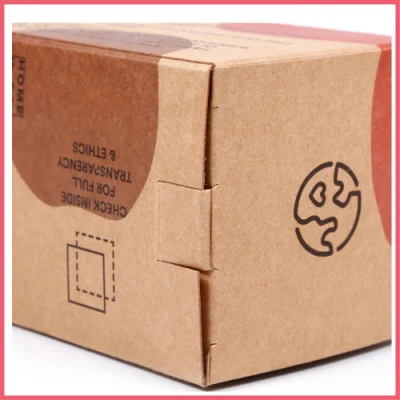 Prefold Custom Printed Brown Kraft Bamboo Pulp Paper Waste Bag Tea Coffee Cosmetic Soap Cooking Utensil Sponge Clothes Product Gift Packing Packaging Carton Box