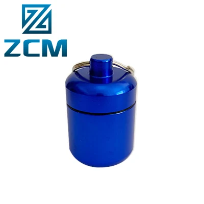 Shenzhen Custom CNC Machined Logo Small Metal Aluminum Stainless Steel Pill Case Mini Portable Bottle
