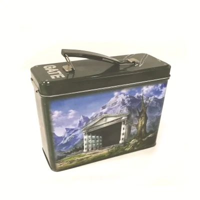 Custom Cute Irregular Shaped Kids Gift Toy Packaging Tin Box with Handle
