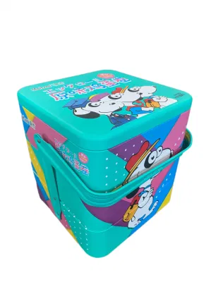 Factory Price Square Shape Metal Biscuit Tin Christmas Gift Tin Box Cookies Tin with Press Lid Packaging Tin Box