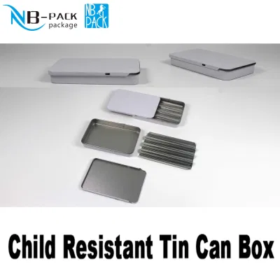 Custom Printed Metal Container Packaging Round Shape High Quality Tin Box Customized Child Proof Child Resistant Tin Box