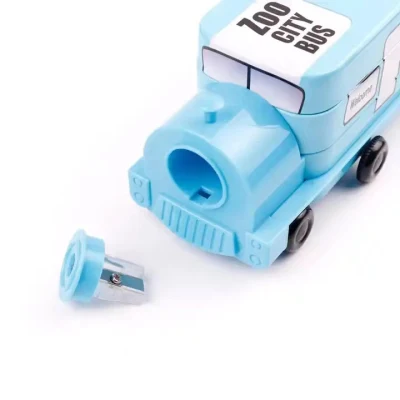 Can Be Customized Tin Train Shape Multi-Function Pencil Case Sharpener