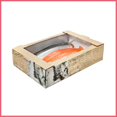 Custom Printed Corrugated Cardboard Paper Steak Frozen Seafood Shrimp Meat Chicken Pork Beef Mutton Fish Mailer Product Shipping Packing Packaging Carton Box