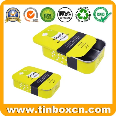  Medicine Candy Sweet Mint Pills Sliding Tin Box with Metal Slider Lid