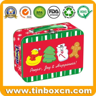 Metal Lunch Box with Handle for Gift Tin Box Packaging