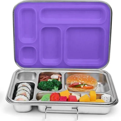 Oumego Food Grade Food Storage Container Kids Adult Leakproof Salad Lunch 2 5 Compart Stainless Steel Metal Tin Bento Box Wholesalee Lightweight Bento Box Kids