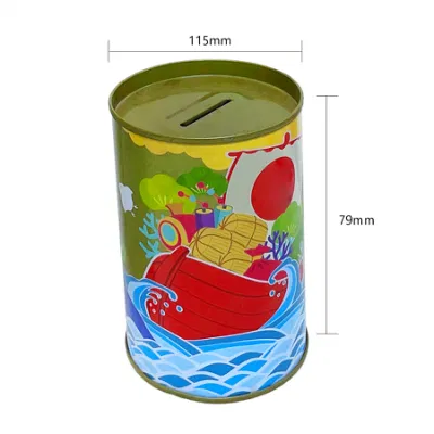 Creative Large Capacity Metal Cylinder Piggy Bank Children&prime;s Gift Box Tin Wholesale