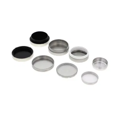 Pocket-Sized 53.4mm X 50.1mm - Black Tin Fresh Child Resistant &amp; Sustainable Hinged-Lid Micro Pack Flower Container