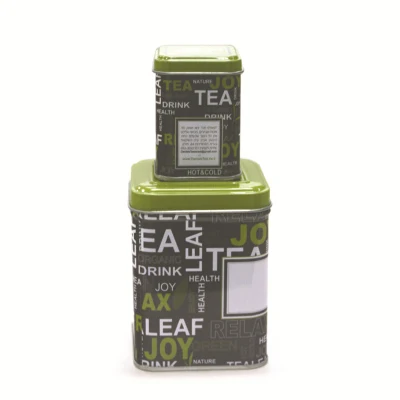 Custom Square Coffee Powder Spice Packaging Matcha Tea Tin Box with Lid