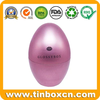 Decorative Metal Gift Packaging Box Egg Shaped Tin for Chocolate Candy Easter