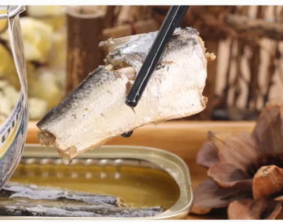 Square Food Grade Tin Can with Easy Open Cap for Sardine Fish in Vegetable Oil
