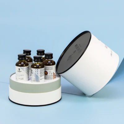 Firstsail Metal Lid Cylinder Box Makeup Skin Care Serum Bottle Paper Cardboard Tube Cosmetic Packaging