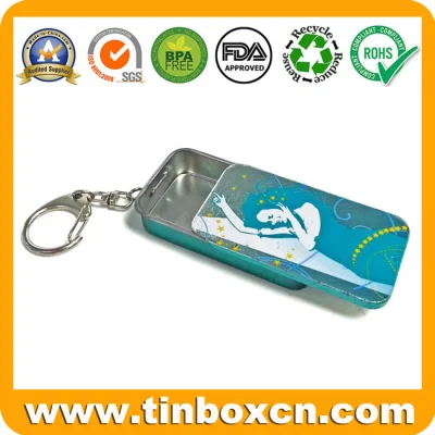 Mini Small Keychain Candy Metal Tin Box for Gifts