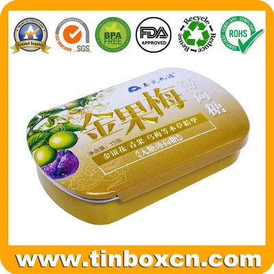 Sliding Metal Box Slide Mint Tin with Inserts for Pill Medicine Candy