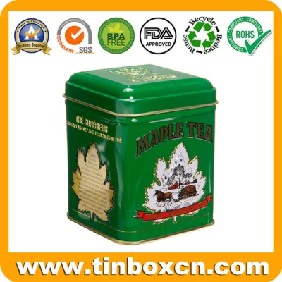 Square Metal Tin Box Tea Packaging for Food Tea Caddy