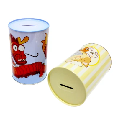 Factory Custom Tinplate Unopenable Piggy Bank Kids ATM Metal Money Box Packaging Non-Stainless Steel Coin Tin Can