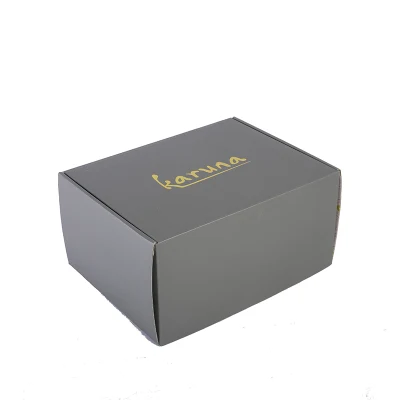Custom Printing Shipping Cardboard E Flute Plain Flat Box Packaging Black Foldable Paper Clothing Box