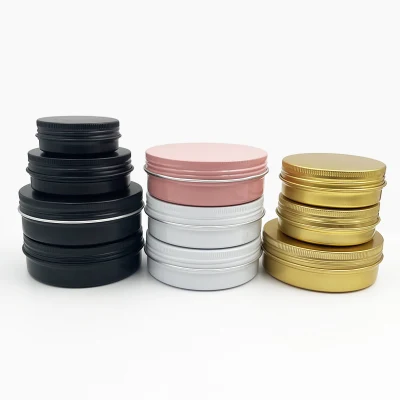 60ml Airtight Tea Window Aluminum Metal Screw Container Jar for Body Scrub