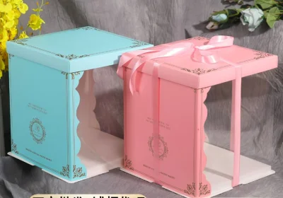 Wholesale Cake Packaging Box Cake Boxes in Bulk Transparent Pet PVC Food Flower Party Gift Round Squared Packaging Product with Printing Box