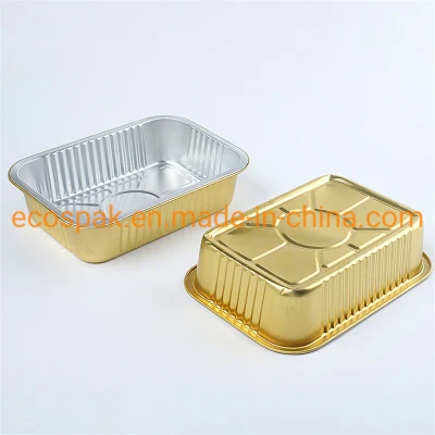 Fast Food Takeaway Box Disposable Tin Foil Box Gold Capacity Can Be Customized Round Small Chafing Dish High-Grade Aluminum Foil