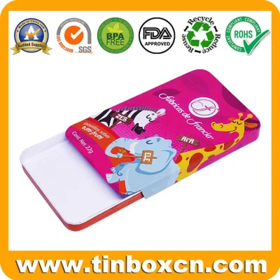 Empty Hello Kitty Metal Tin Slide Box for Sliding Chocolate Candy
