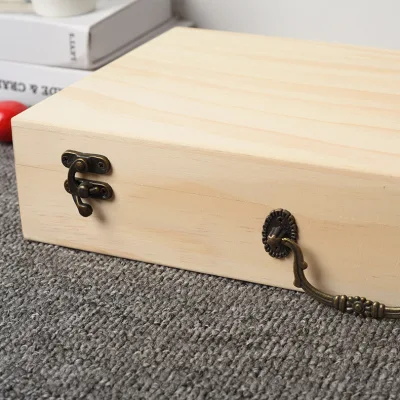 Pine/Paulownia Wood/Wooden Packing Souvenir/Gifts/Jewelry Attache Case/Box with Metal Handle