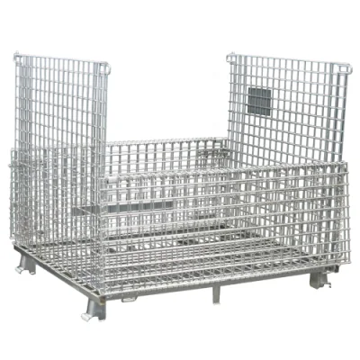 High Quality Warehouse Roll Mesh Small Steel Cage Galvanized Folding Metal Wire Mesh Storage Containers