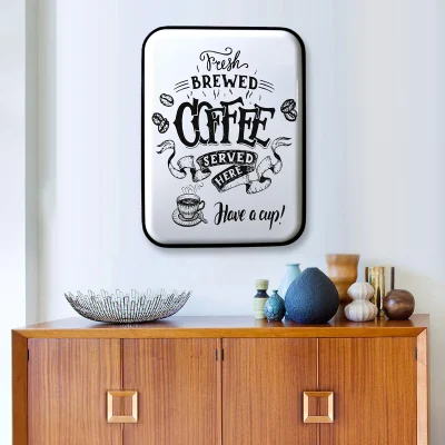 Custom Decorative Coffee Bar Club Plaque Metal Tin Sing for Home Decor