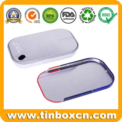 Sliding Metal Box Slide Top Mint Tin with Inserts for Candy Pill