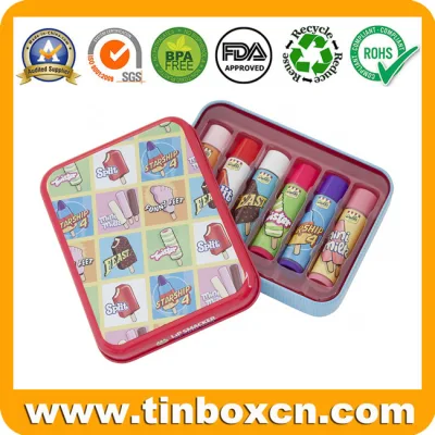 Empty Hinged Metal Cosmetic Tin Container for Makeup Kit