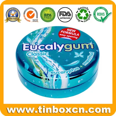 Food Packaging Small Round Can Metal Box Candy Gum Mint Tin