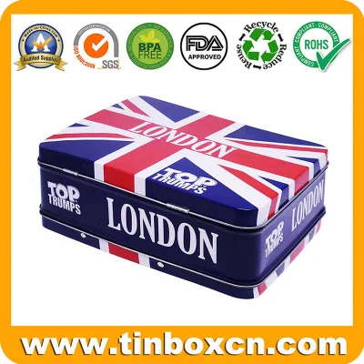 Metal Can Gift Box Lunch Tin Case with Handle and Lock Clasp