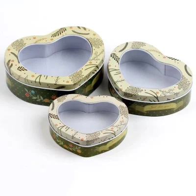 3-in-1 Special Heart Shaped Stainless Steel Tin Multi-Purpose Metal Gift Box